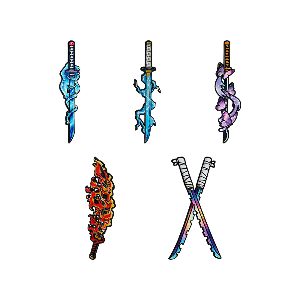 Cosplay Prop Dagger - 5pcs Demon Slayer Nichirin Sword Enamel