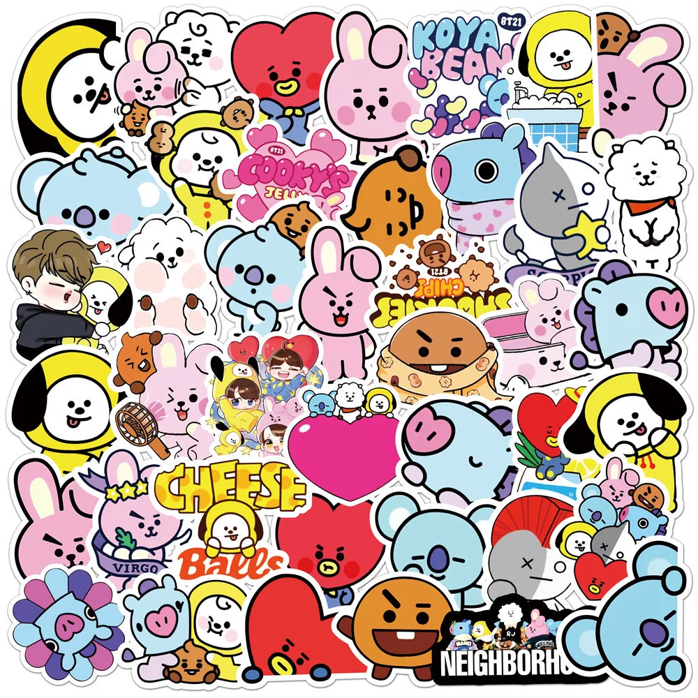 Kawaii BT21 Stickers Suitcases - Evoker Cosplay Prop ulasan dan harga
