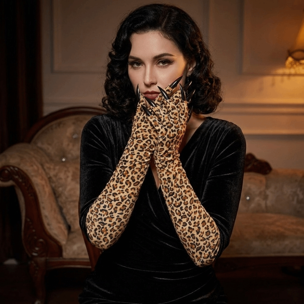 Long Sleeve Leopard Pattern Gl - Free Cosplay Prop Patterns ulasan dan harga