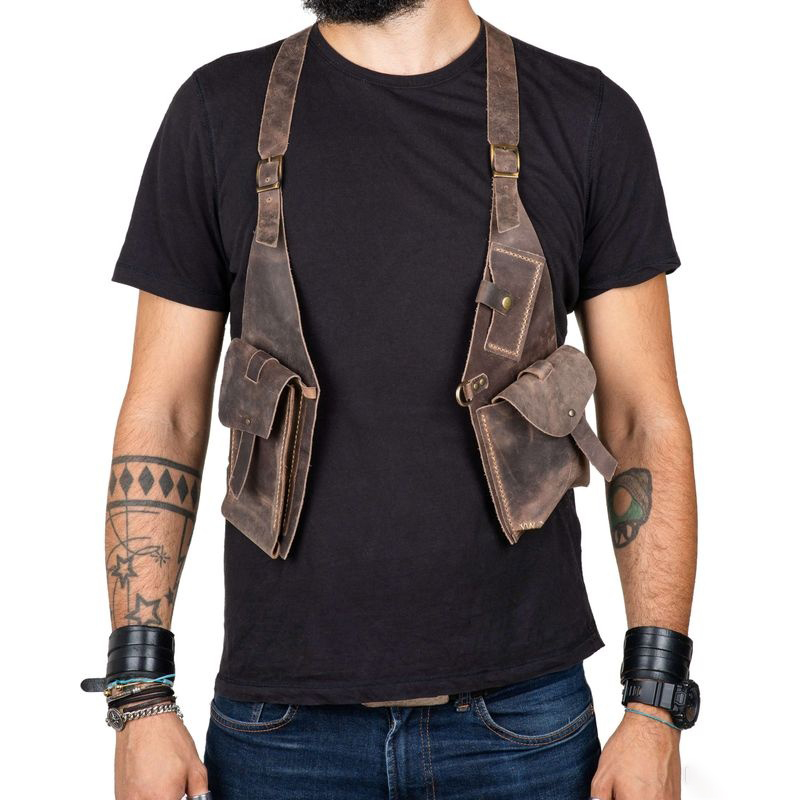 Retro Medieval Leather Shoulde - Evoker Cosplay Prop ulasan dan harga